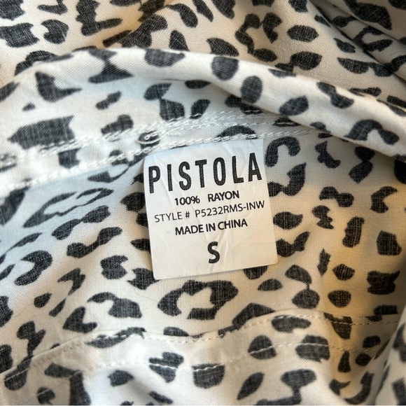 Pistola Elle Leopard Print Baby Snap Front Shirt Size S EUC - Picture 10 of 12